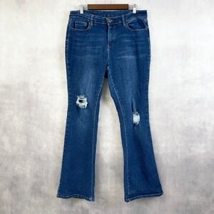 California Vintage Women Jeans‎ Size 16 Distressed Flare Y2K Boho Grunge Indie